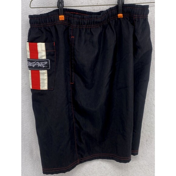 Bear Surf Mens 34" Board Nylon Swimming Trunks Red Black Drawstring 1990's Wave - Picture 10 of 10